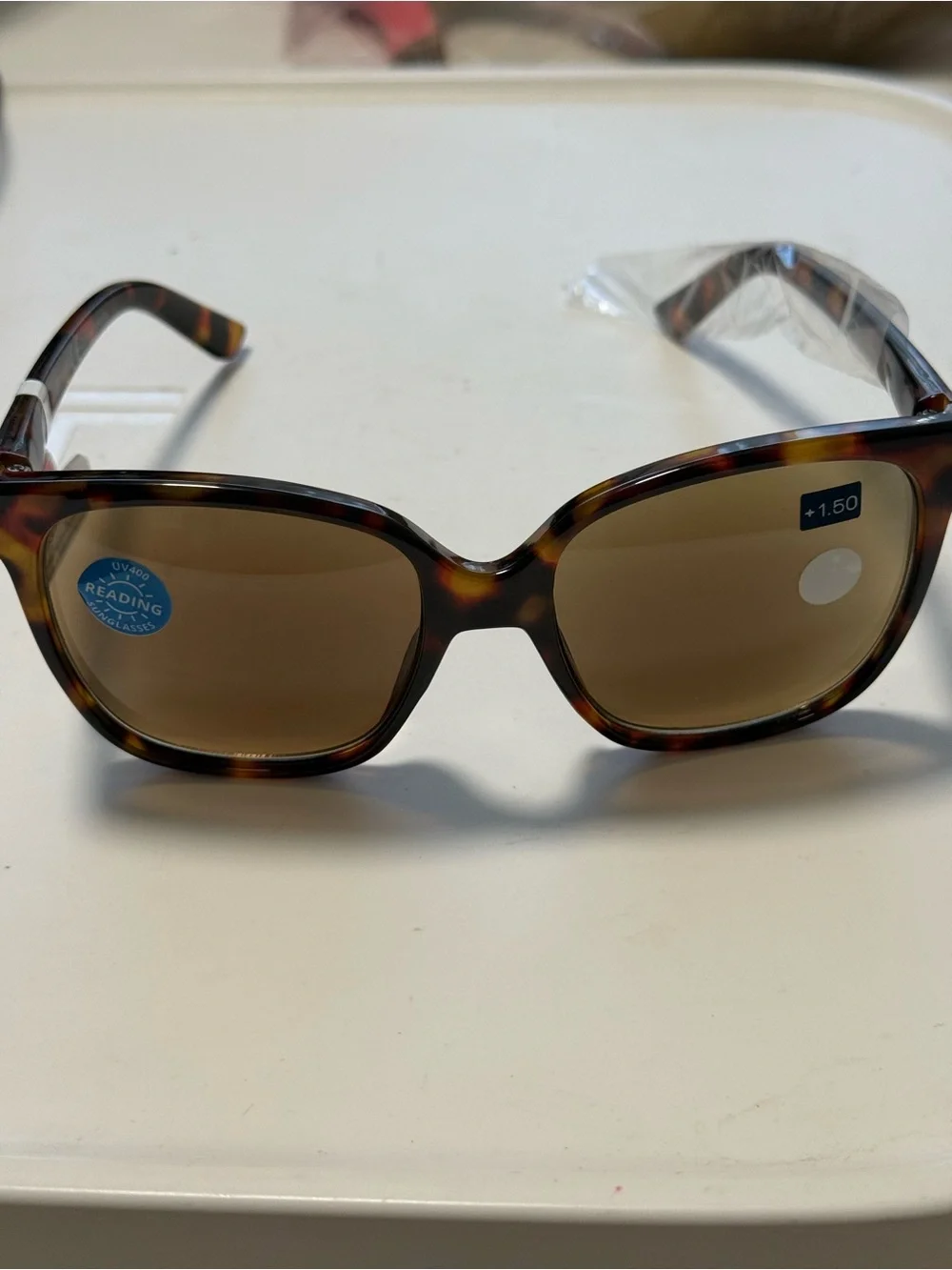 NWT- PEEPERS PALISADES SURF Tortoiseshell Sq. Sunglasses w/Brown Lenses. +1.50
